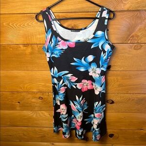 Fensace Women’s Floral Sleeveless Dress Blue Pink Accents Mini Summer A-Line U2K